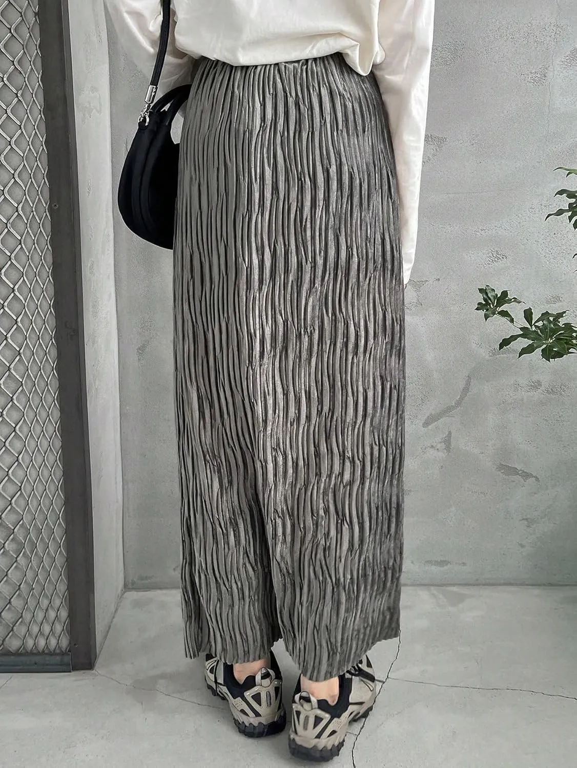 Women's Maxi Skirt Summer Midi Elastic Waist A-Line Skirt