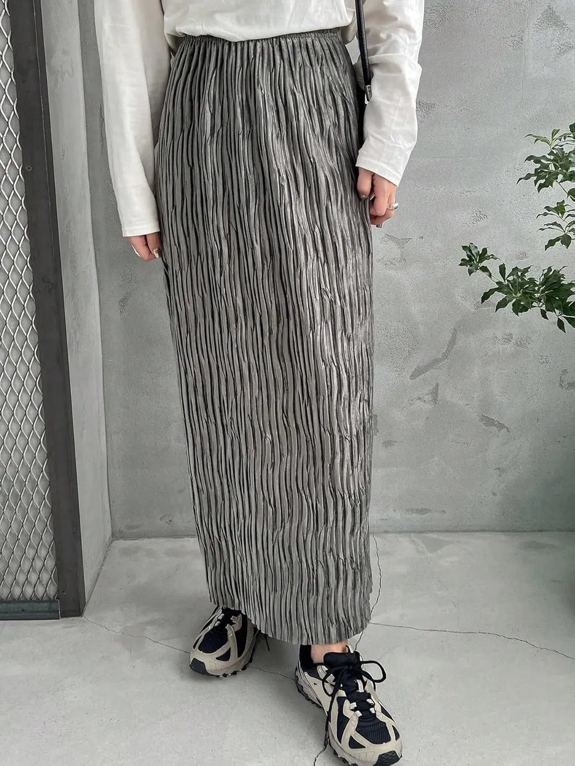 Women's Maxi Skirt Summer Midi Elastic Waist A-Line Skirt