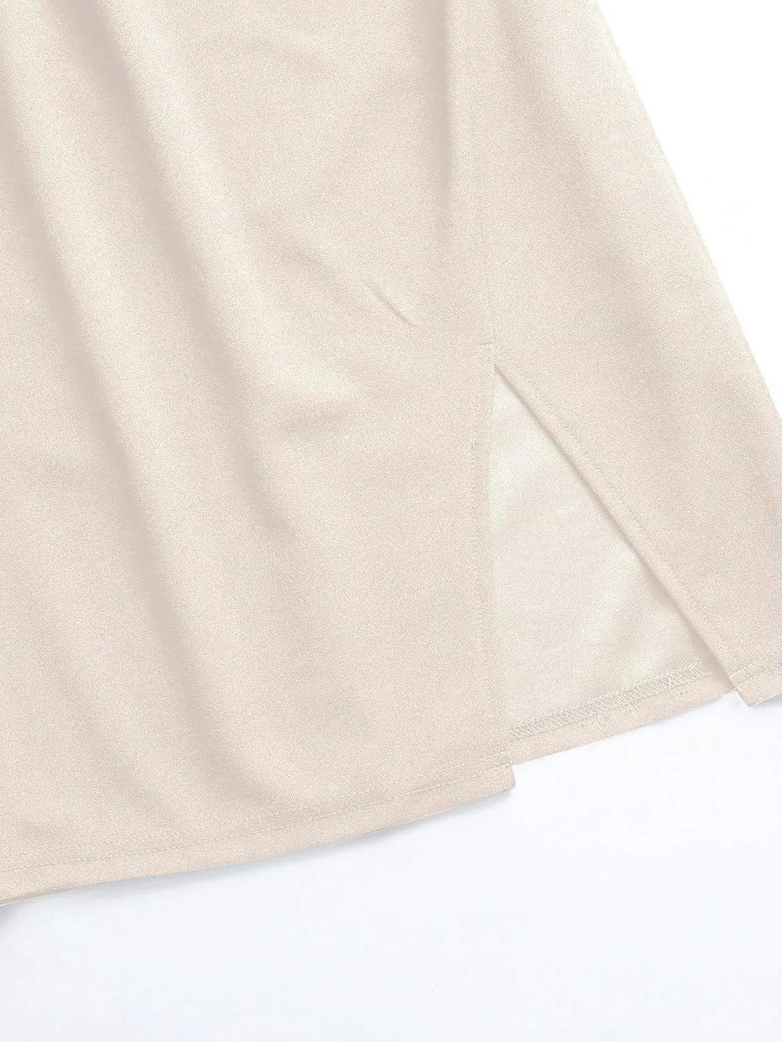 Women's Maxi Skirt Summer Midi High Waist Front Slit A-Line Skirt