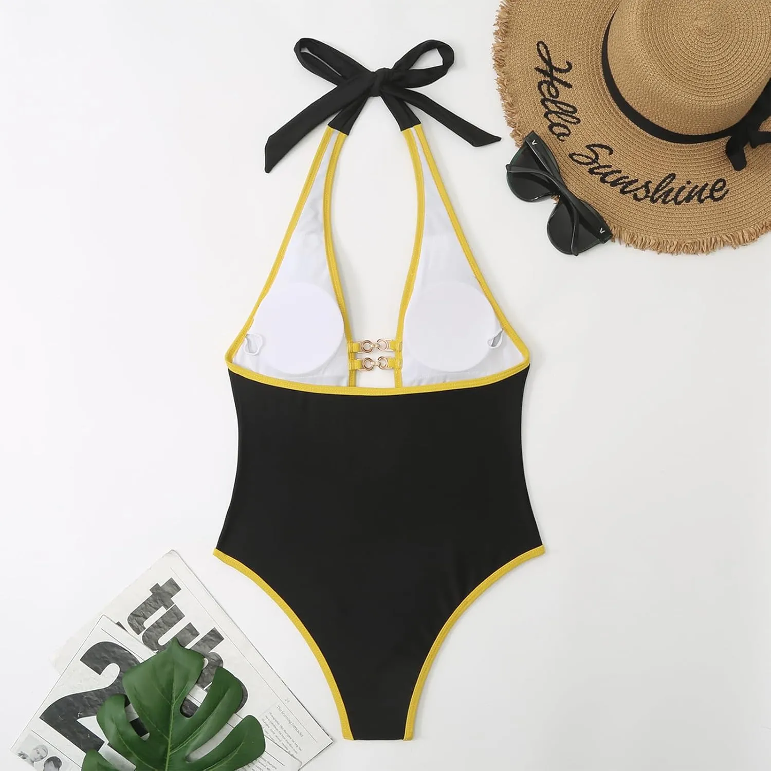 Women's One Piece Swimsuit Low Cut Tummy Control Bathing Suit Slimming Backless Swimwear Summer Beachwear Monokini