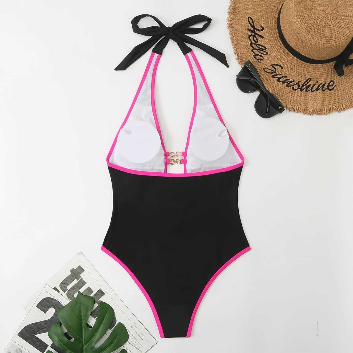 Women's One Piece Swimsuit Low Cut Tummy Control Bathing Suit Slimming Backless Swimwear Summer Beachwear Monokini