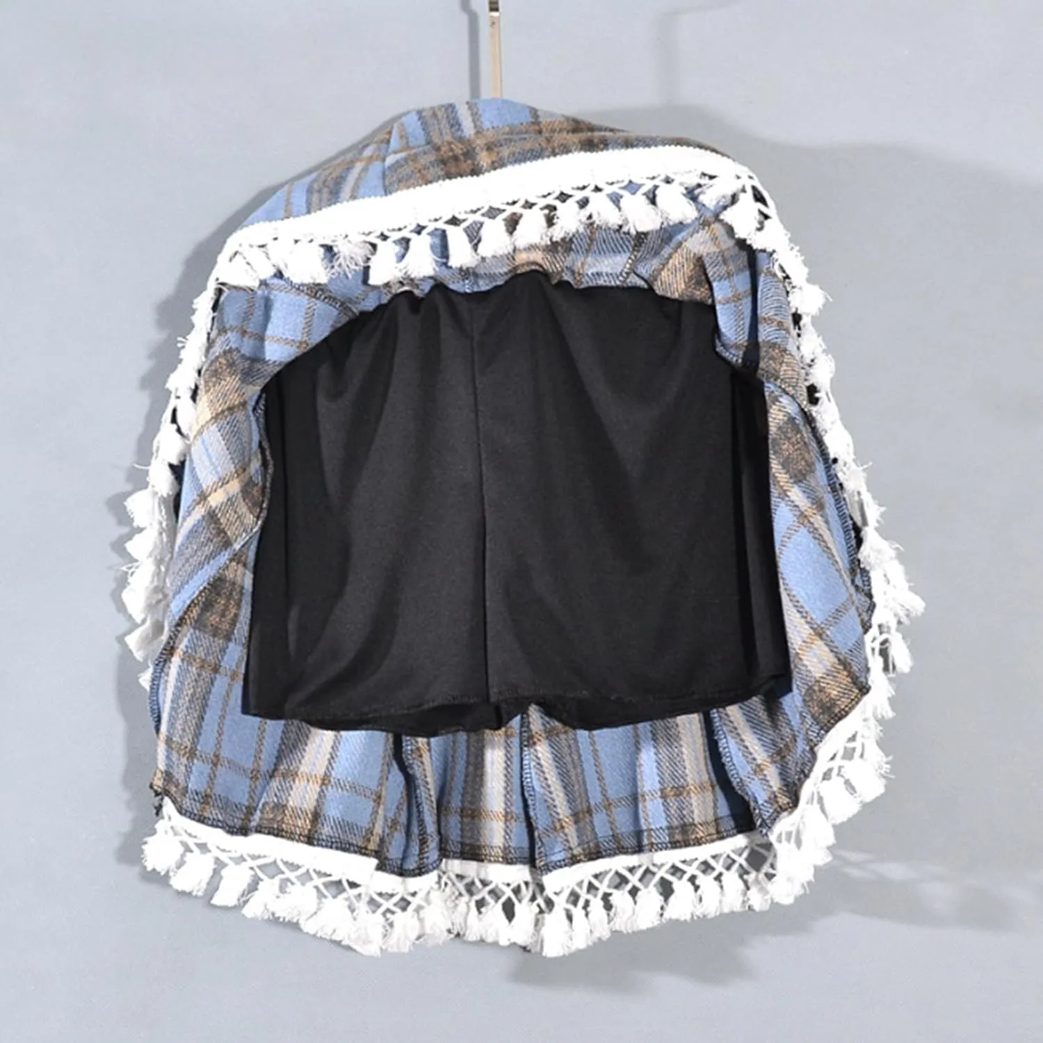 Womens Plaid Mini Skirts Vintage Tiered Tartan Skirt High Waisted Elastic Pleated Skirts A Line Y2k Sports Skirt