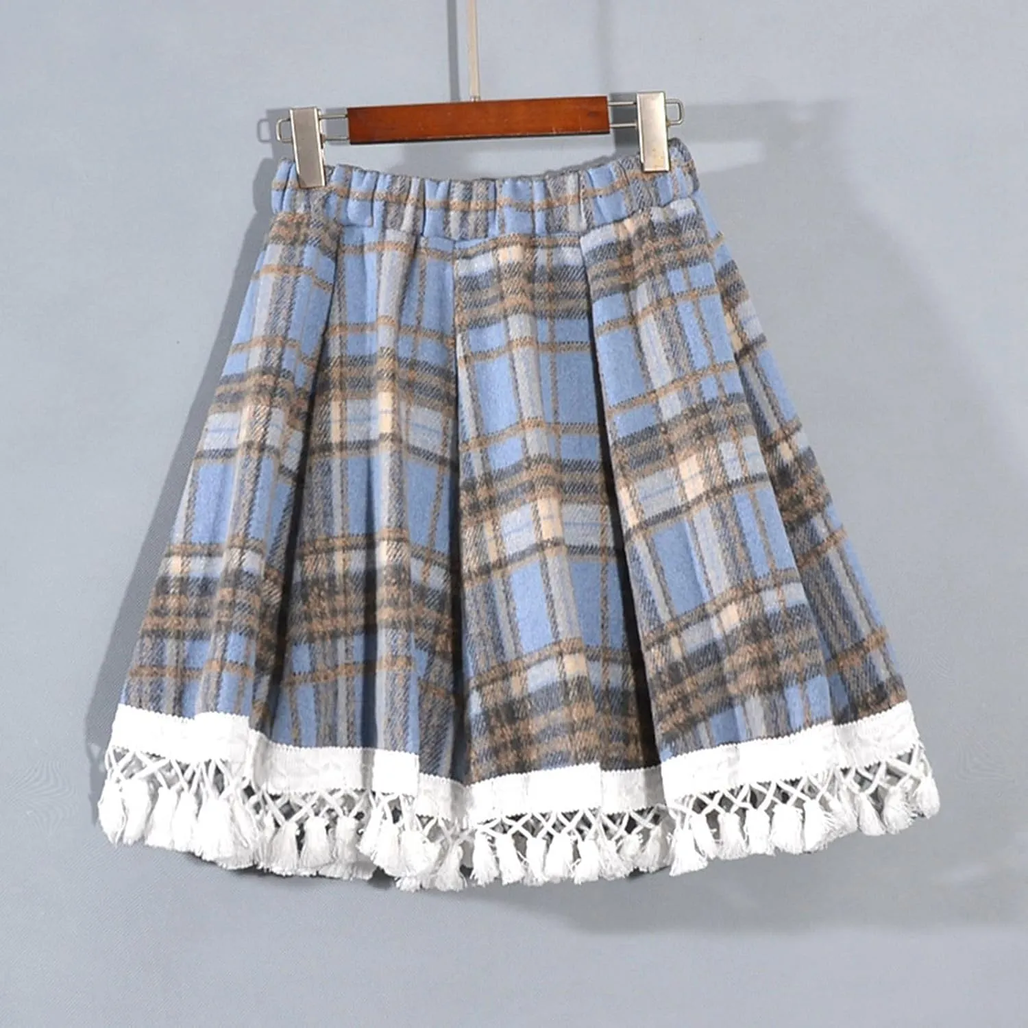 Womens Plaid Mini Skirts Vintage Tiered Tartan Skirt High Waisted Elastic Pleated Skirts A Line Y2k Sports Skirt