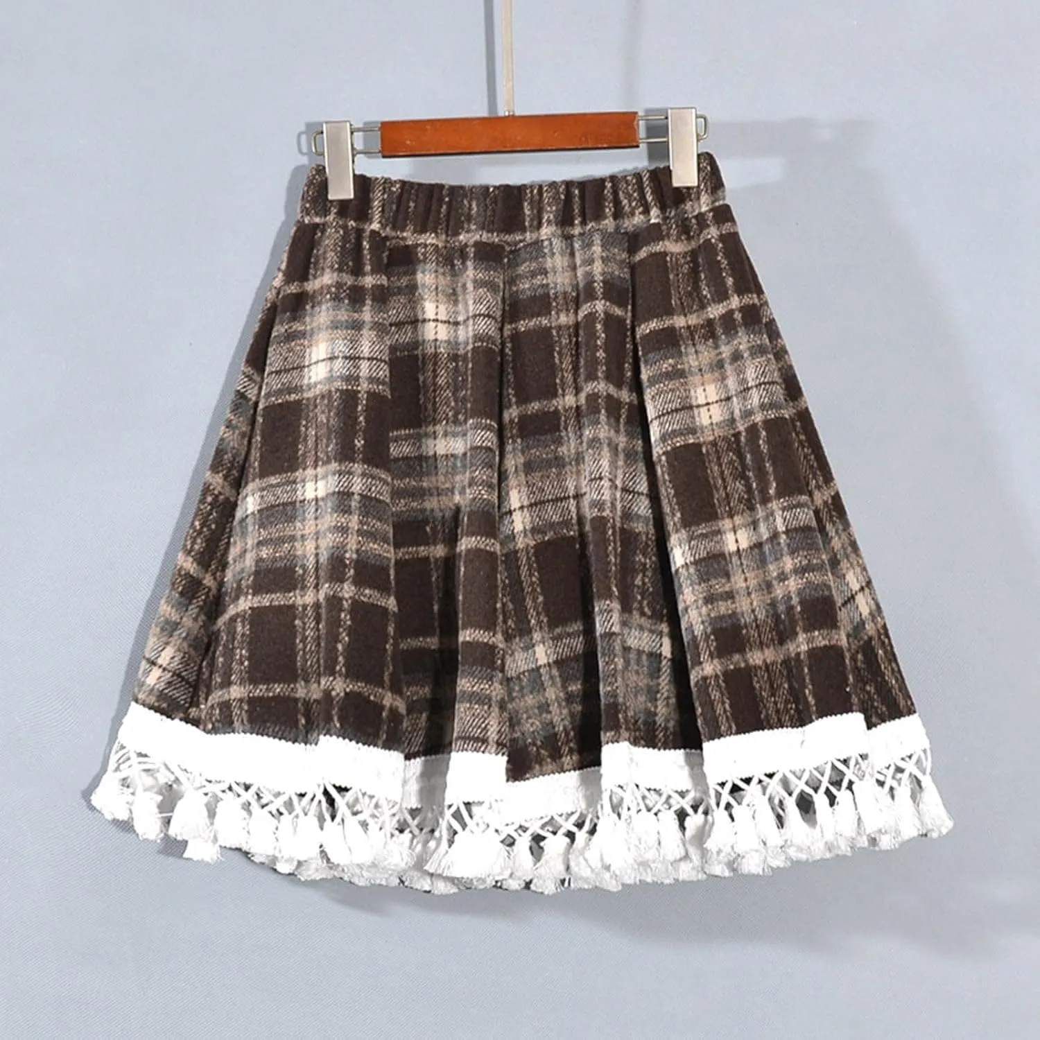 Womens Plaid Mini Skirts Vintage Tiered Tartan Skirt High Waisted Elastic Pleated Skirts A Line Y2k Sports Skirt