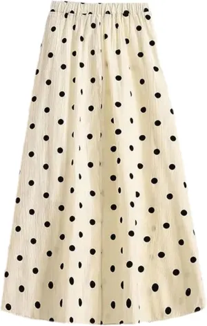 Women's Ruffles Printing A-Line Skirt Summer Elastic Waist Casual Slim Skirt