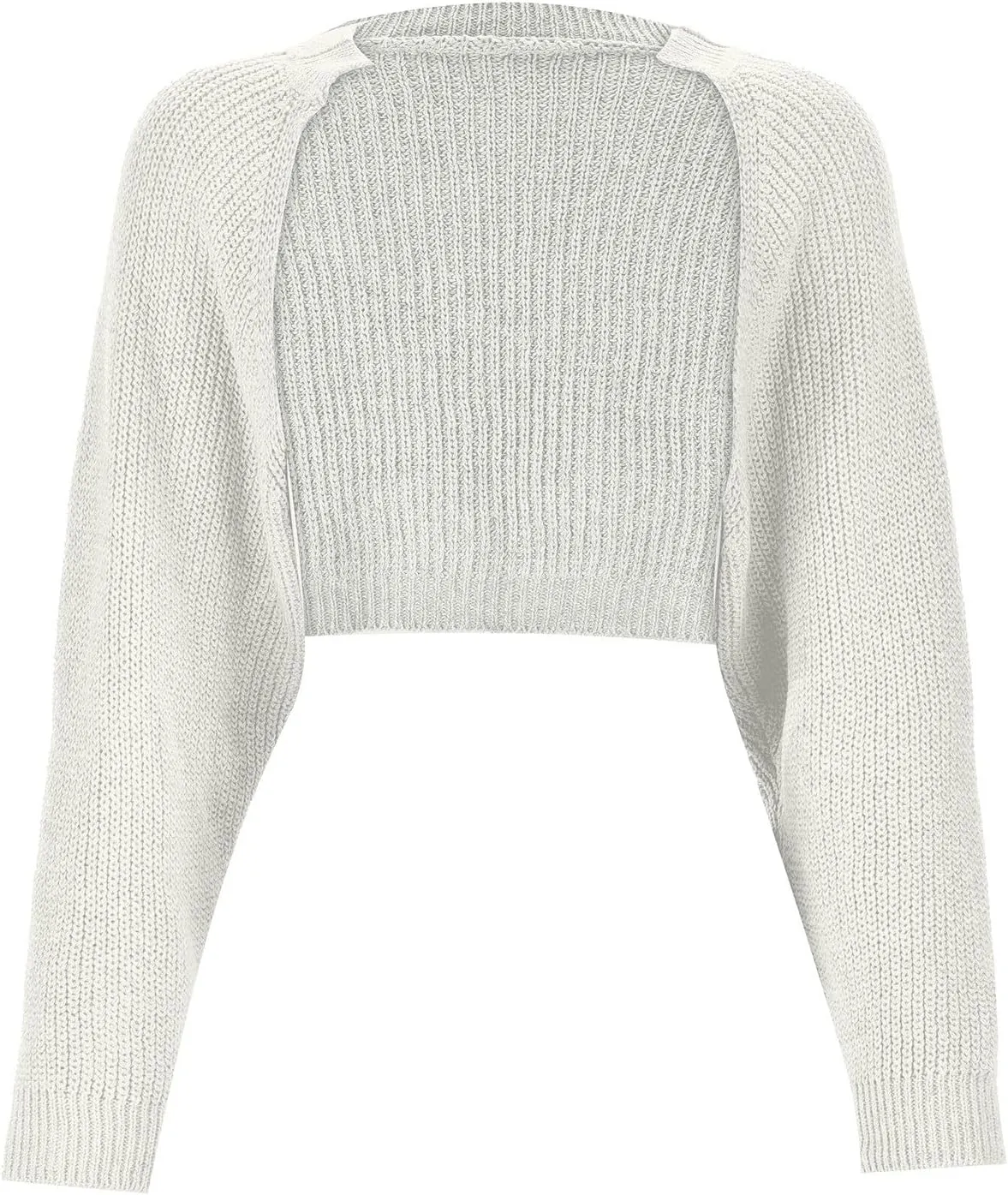 Women's Solid Color French Style Sleeve Knitted Shawl Coat Women's Short Sweater Crop Sweaters for Women