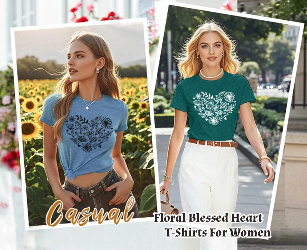 Womens T Shirts Adventure Awaits Mountain Sunrise Flower Heart Printed Shirt Boho Floral Wildflowers Graphic Funny Tee Tops