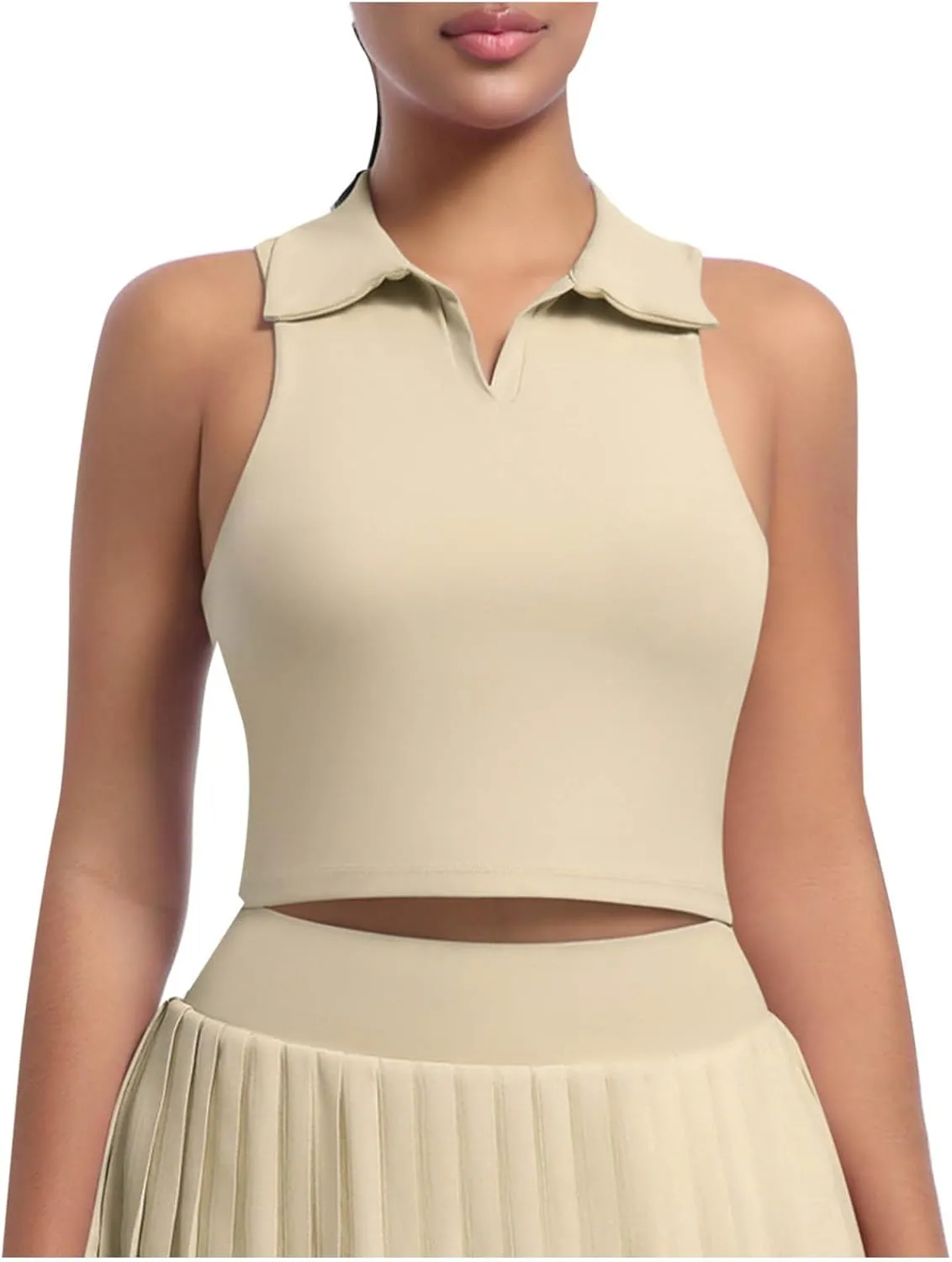 Women's Workout Tank Tops Casual Fashion V Neck Sleeveless Golf Shirts Summer Athletic Workout Quick Dry Blouse