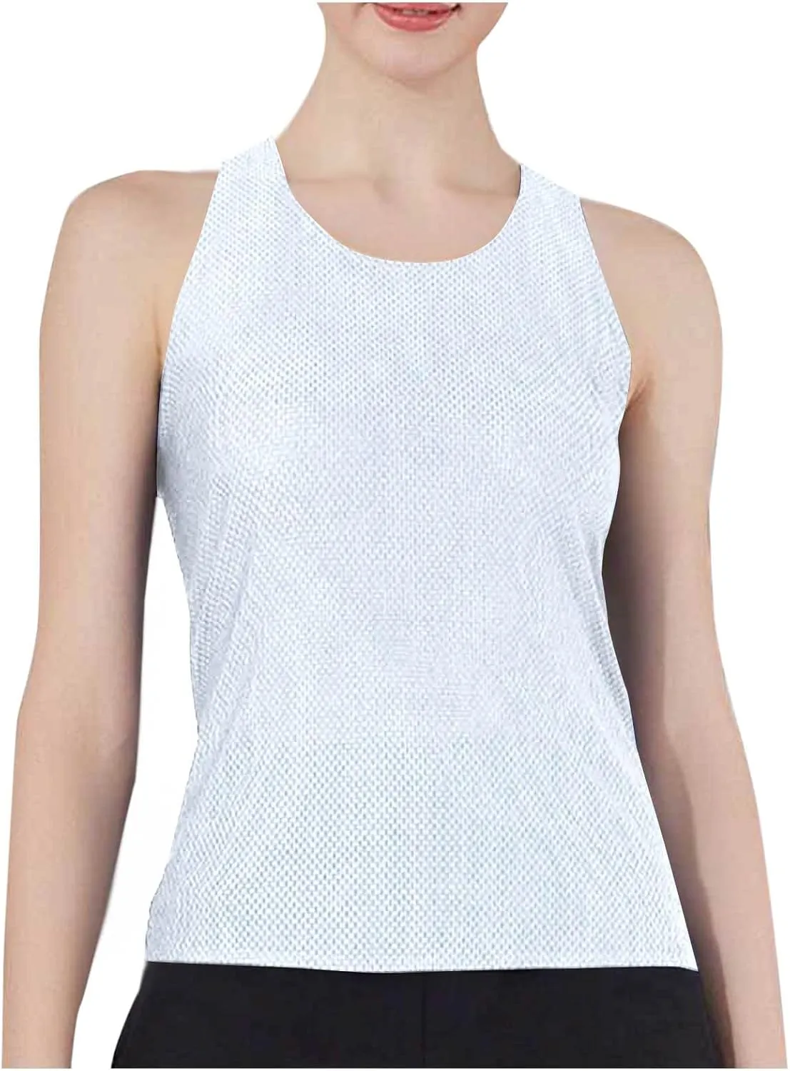 Womens Workout Tank Tops Summer Sleeveless Mesh Quick Dry Athletic Shirts Casual Fashion Solid Comfortable Blouse