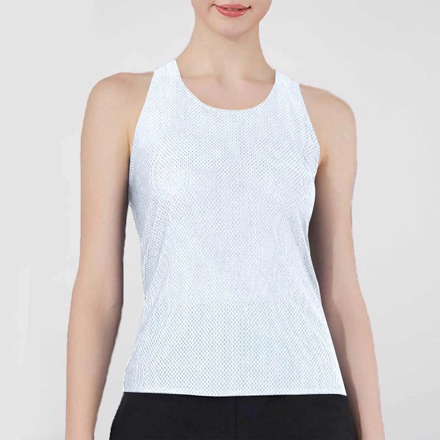 Womens Workout Tank Tops Summer Sleeveless Mesh Quick Dry Athletic Shirts Casual Fashion Solid Comfortable Blouse