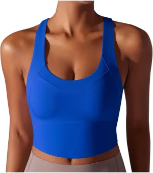 Workout Tank Tops Woman Racerback Cropped Tank Tops Sleeveless Athletic Yoga Camisole Gym Clothes with Built in Bra